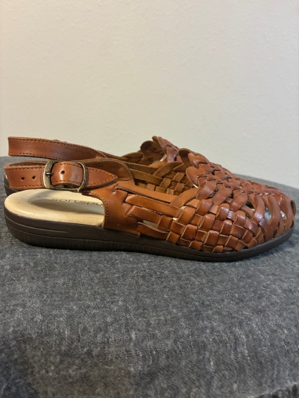 Softspots Tobago Huarache Sling in Cognac Size 6-1/2 - Picture 7 of 9